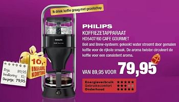 Aanbiedingen Philips koffiezetapparaat hd5407-60 - Philips - Geldig van 21/11/2016 tot 04/12/2016 bij Electro World