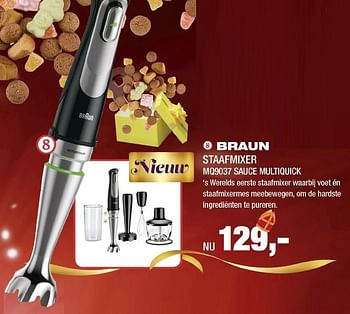 Aanbiedingen Braun staafmixer mq9037 sauce multiquick - Braun - Geldig van 21/11/2016 tot 04/12/2016 bij Electro World