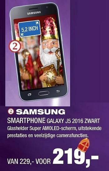 Aanbiedingen Samsung smartphone galaxy j5 2016 - Samsung - Geldig van 21/11/2016 tot 04/12/2016 bij Electro World