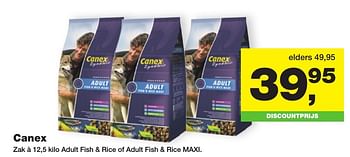 Aanbiedingen Adult fish + rice of adult fish + rice maxi - Canex - Geldig van 20/11/2016 tot 04/12/2016 bij Jumper