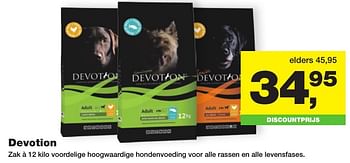 Aanbiedingen Hoogwaardige hondenvoeding - Devotion - Geldig van 20/11/2016 tot 04/12/2016 bij Jumper