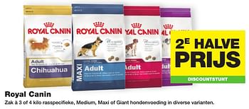Aanbiedingen Maxi of giant hondenvoeding - Royal Canin - Geldig van 20/11/2016 tot 04/12/2016 bij Jumper