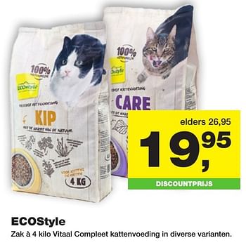 Aanbiedingen Vitaal compleet kattenvoeding - Ecostyle - Geldig van 20/11/2016 tot 04/12/2016 bij Jumper