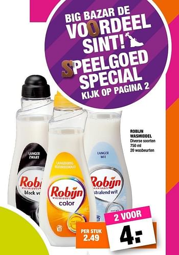 Aanbiedingen Robijn wasmiddel - Robijn - Geldig van 21/11/2016 tot 04/12/2016 bij Big Bazar