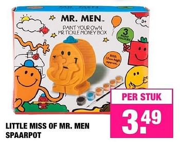 Aanbiedingen Little miss of mr. men spaarpot - Mr Men Little Miss - Geldig van 21/11/2016 tot 04/12/2016 bij Big Bazar