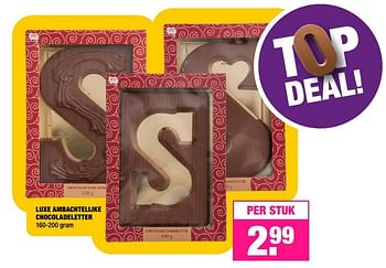 Aanbiedingen Luxe ambachtelijke chocoladeletter - Huismerk - Big Bazar - Geldig van 21/11/2016 tot 04/12/2016 bij Big Bazar