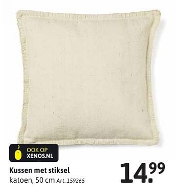 Aanbiedingen Kussen met stiksel - Huismerk - Xenos - Geldig van 21/11/2016 tot 04/12/2016 bij Xenos