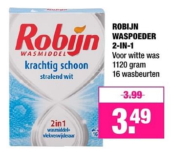 Aanbiedingen Robijn waspoeder 2-in-1 - Robijn - Geldig van 21/11/2016 tot 04/12/2016 bij Big Bazar