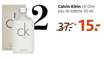 Aanbiedingen Calvin klein ck one eau de toilette 50 ml - Calvin Klein - Geldig van 21/11/2016 tot 04/12/2016 bij Etos