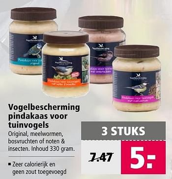 Aanbiedingen Vogelbescherming pindakaas voor tuinvogels - Vogelbescherming Nederland - Geldig van 21/11/2016 tot 04/12/2016 bij Welkoop