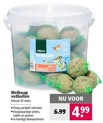 Aanbiedingen Welkoop vetbollen - Huismerk - Welkoop - Geldig van 21/11/2016 tot 04/12/2016 bij Welkoop