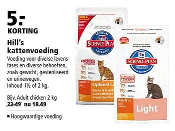 Aanbiedingen Hill`s kattenvoeding - Hill's - Geldig van 21/11/2016 tot 04/12/2016 bij Welkoop