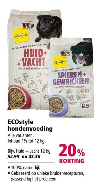 Aanbiedingen Ecostyle hondenvoeding - Ecostyle - Geldig van 21/11/2016 tot 04/12/2016 bij Welkoop
