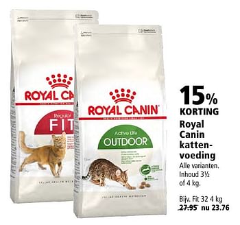 Aanbiedingen Royal canin kattenvoeding - Royal Canin - Geldig van 21/11/2016 tot 04/12/2016 bij Welkoop