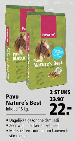 Aanbiedingen Pavo nature`s best - Pavo - Geldig van 21/11/2016 tot 04/12/2016 bij Welkoop