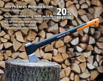 Aanbiedingen Fiskar en welkoop bijlen - Fiskars - Geldig van 21/11/2016 tot 04/12/2016 bij Welkoop
