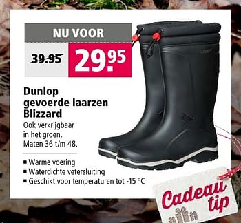 Aanbiedingen Dunlop gevoerde laarzen blizzard - Dunlop - Geldig van 21/11/2016 tot 04/12/2016 bij Welkoop