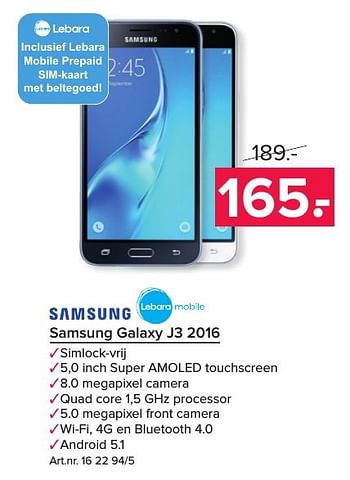 Aanbiedingen Samsung samsung galaxy j3 2016 - Samsung - Geldig van 21/11/2016 tot 04/12/2016 bij Kijkshop