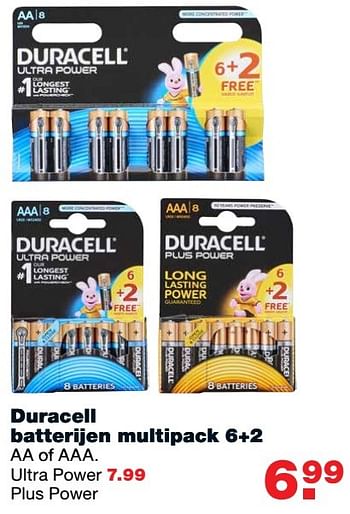 Aanbiedingen Duracell batterijen multipack 6+2 - Duracell - Geldig van 28/11/2016 tot 04/12/2016 bij Praxis