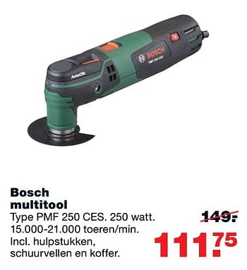 Aanbiedingen Bosch multitool pmf 250 ces - Bosch - Geldig van 28/11/2016 tot 04/12/2016 bij Praxis