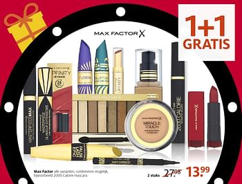 Aanbiedingen Max factor 2000 calorie mascara - Max Factor - Geldig van 28/11/2016 tot 04/12/2016 bij Etos