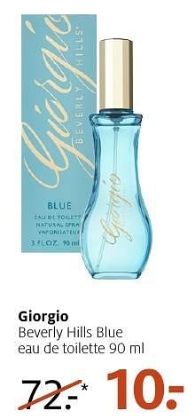 Aanbiedingen Giorgio beverly hills blue eau de toilette 90 ml - Giorgio Beverly Hills - Geldig van 28/11/2016 tot 04/12/2016 bij Etos