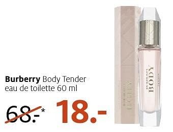 Aanbiedingen Burberry body tender eau de toilette 60 ml - Burberry - Geldig van 28/11/2016 tot 04/12/2016 bij Etos