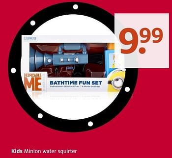 Aanbiedingen Kids minion water squirter - Huismerk - Etos - Geldig van 28/11/2016 tot 04/12/2016 bij Etos