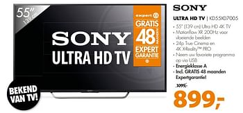 Aanbiedingen Sony ultra hd tv kd55xd7005 - Sony - Geldig van 28/11/2016 tot 04/12/2016 bij Expert