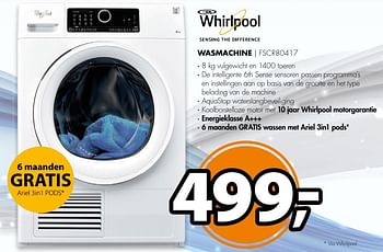 Aanbiedingen Whirlpool wasmachine fscr80417 - Whirlpool - Geldig van 28/11/2016 tot 04/12/2016 bij Expert
