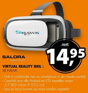 Aanbiedingen Salora virtual reality bril vr hawk - Salora - Geldig van 28/11/2016 tot 04/12/2016 bij Expert