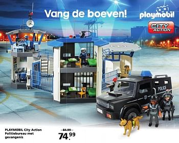 Aanbiedingen Playmobil city action politiebureau met gevangenis - Playmobil - Geldig van 22/10/2016 tot 06/12/2016 bij Intertoys