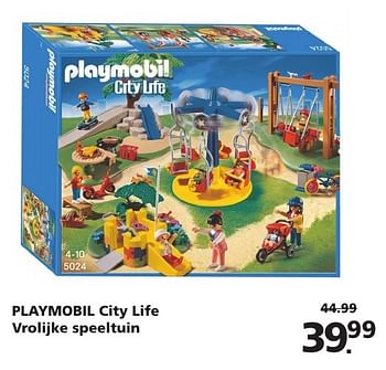 Aanbiedingen Playmobil city life vrolijke speeltuin - Playmobil - Geldig van 22/10/2016 tot 06/12/2016 bij Intertoys