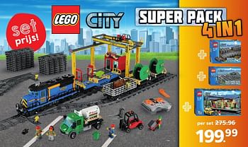 Aanbiedingen Lego city super pack 4 in 1 - Lego - Geldig van 22/10/2016 tot 06/12/2016 bij Intertoys