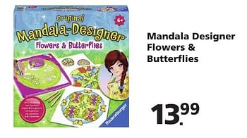 Aanbiedingen Mandala designer flowers + butterflies - Ravensburger - Geldig van 22/10/2016 tot 06/12/2016 bij Intertoys