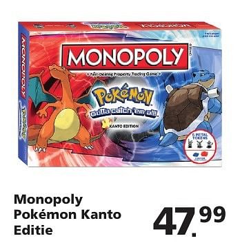 Aanbiedingen Monopoly pokémon kanto editie - Hasbro - Geldig van 22/10/2016 tot 06/12/2016 bij Intertoys