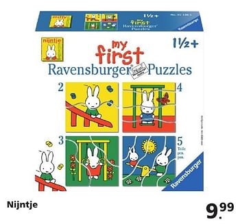 Aanbiedingen Nijntje my first ravensburger puzzles - Ravensburger - Geldig van 22/10/2016 tot 06/12/2016 bij Intertoys
