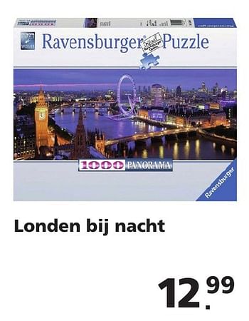 Aanbiedingen Londen bij nacht ravensburger puzzle - Ravensburger - Geldig van 22/10/2016 tot 06/12/2016 bij Intertoys