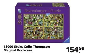 Aanbiedingen 18000 stuks colin thompson magical bookcase ravensburger puzzle - Ravensburger - Geldig van 22/10/2016 tot 06/12/2016 bij Intertoys