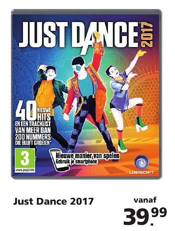 Aanbiedingen Just dance 2017 - Ubisoft - Geldig van 22/10/2016 tot 06/12/2016 bij Intertoys