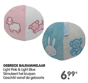 Aanbiedingen Gebreide balrammelaar light pink + light blue - Nijntje - Geldig van 03/10/2016 tot 25/12/2016 bij Prenatal