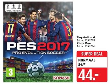 Aanbiedingen Playstation 4 pes 2017 - Konami - Geldig van 19/11/2016 tot 04/12/2016 bij Bart Smit
