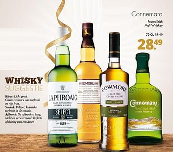 Aanbiedingen Connemara peated irish malt whiskey - Connemara - Geldig van 21/11/2016 tot 04/12/2016 bij Mitra