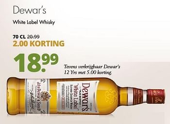 Aanbiedingen Dewar`s white label whisky - Dewar's - Geldig van 21/11/2016 tot 04/12/2016 bij Mitra