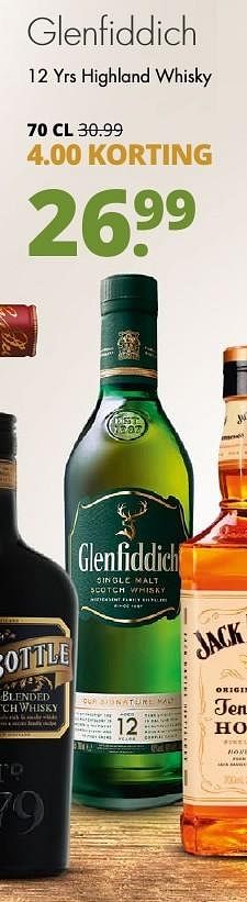 Aanbiedingen Glenfiddich 12 yrs highland whisky - Glenfiddich - Geldig van 21/11/2016 tot 04/12/2016 bij Mitra