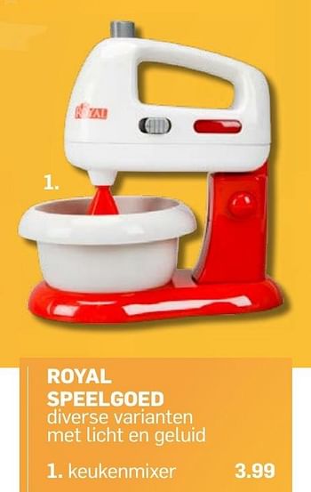 Aanbiedingen Royal speelgoed keukenmixer - Royal - Geldig van 04/11/2016 tot 05/12/2016 bij Action