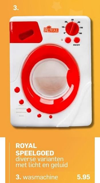 Aanbiedingen Royal speelgoed wasmachine - Royal - Geldig van 04/11/2016 tot 05/12/2016 bij Action