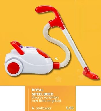 Aanbiedingen Royal speelgoed stofzuiger - Royal - Geldig van 04/11/2016 tot 05/12/2016 bij Action
