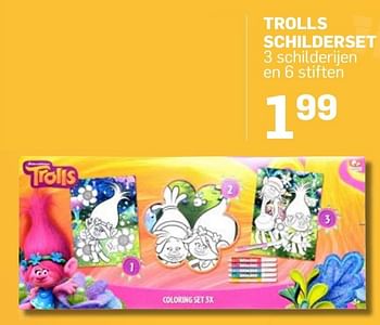 Aanbiedingen Trolls schilderset - Trolls - Geldig van 04/11/2016 tot 05/12/2016 bij Action