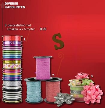 Aanbiedingen Diverse kadolinten decoratielint met strikken - Huismerk - Action - Geldig van 04/11/2016 tot 05/12/2016 bij Action